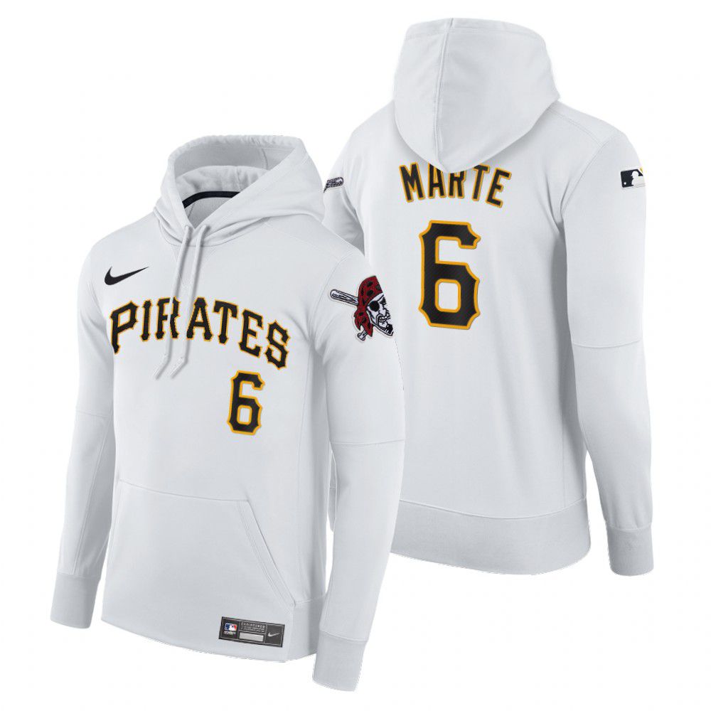 Men Pittsburgh Pirates #6 Marte white home hoodie 2021 MLB Nike Jerseys